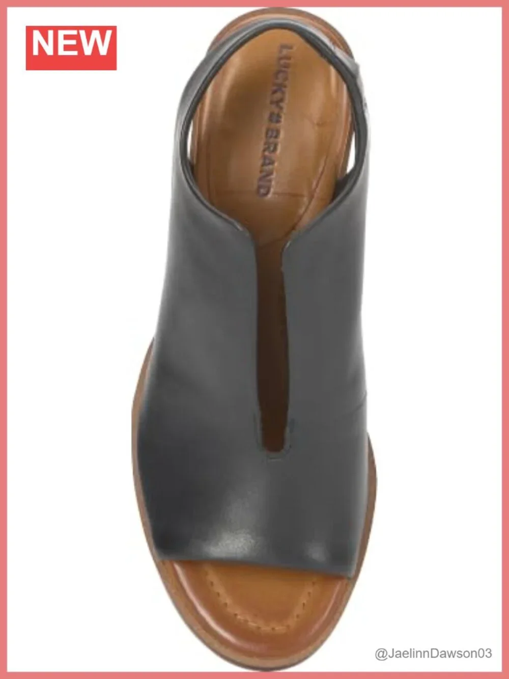 Lucky Brand Rhazy Heeled Sandals Open Toe Block Heel Leather Slingback
